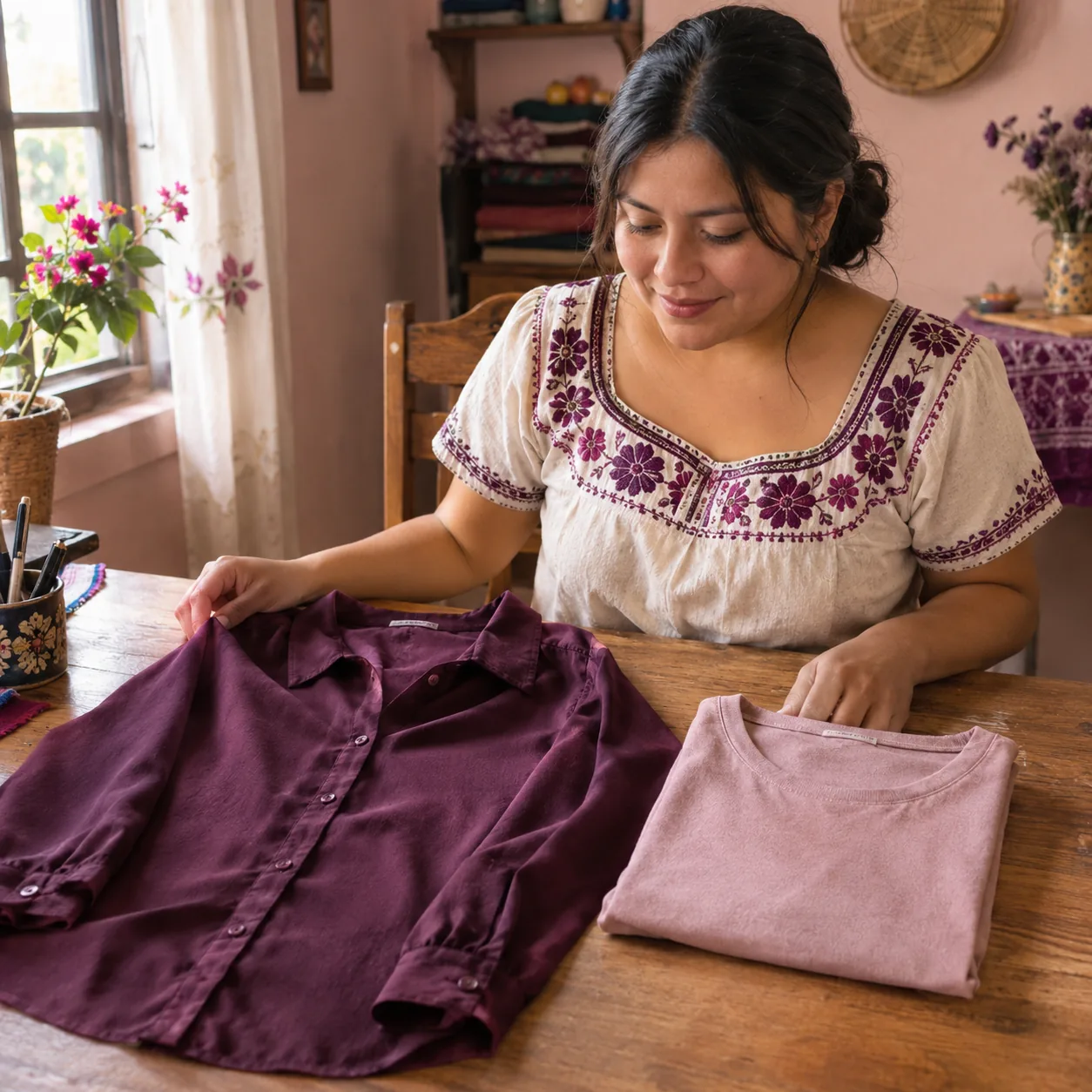 IMAGEN: categoría 4 de 9 — blusa camisera y playera terminadas, foto real